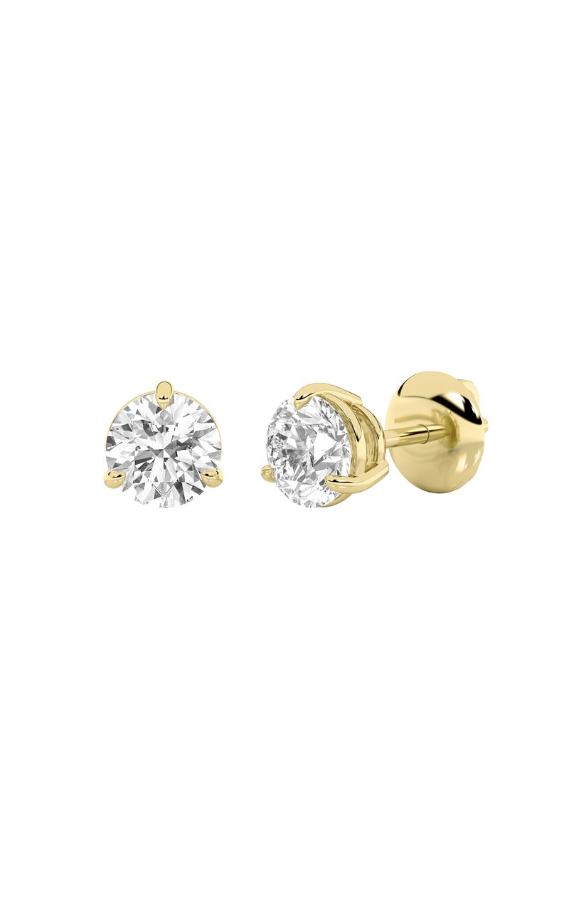 1CTW Round Shaped Lab Grown Diamond (F/VS) Earring in 14K White Gold
