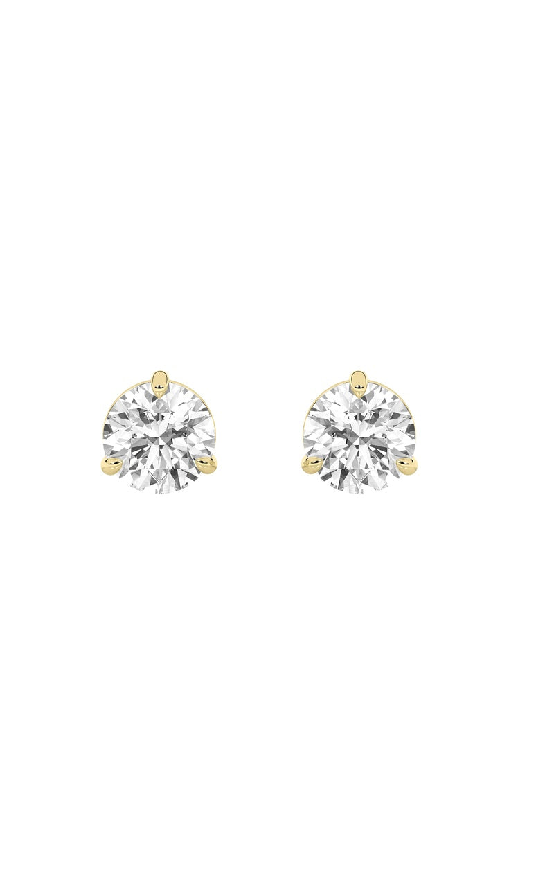 1CTW Round Shaped Lab Grown Diamond (F/VS) Earring in 14K White Gold