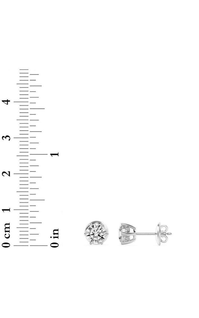 3Cttw Round Shaped Lab Grown Diamond (F/VS) HiddenHalo Stud Earrings in 14K Gold