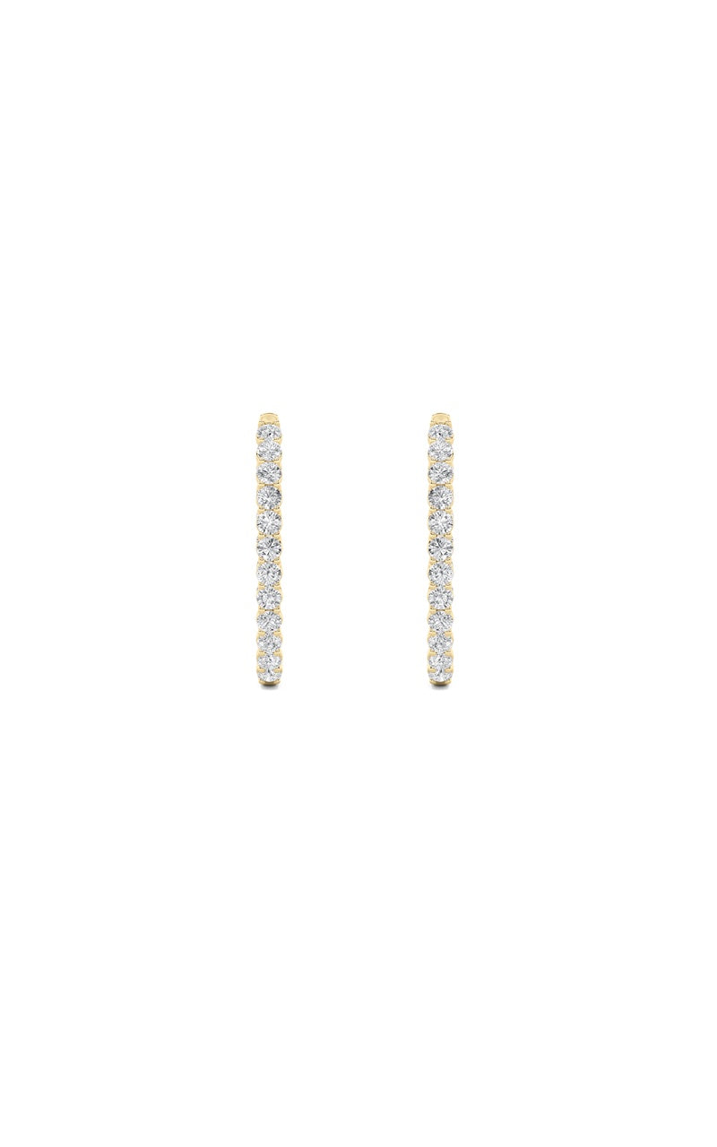 5Cttw Round Shaped Lab Grown Diamond (F/VS) InsideOut Hoop Earrings in 14K Gold