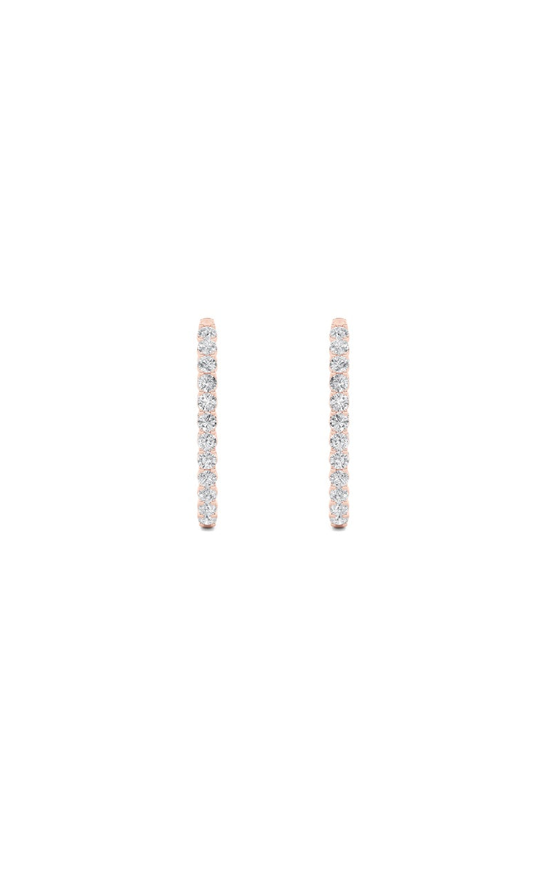 5Cttw Round Shaped Lab Grown Diamond (F/VS) InsideOut Hoop Earrings in 14K Gold