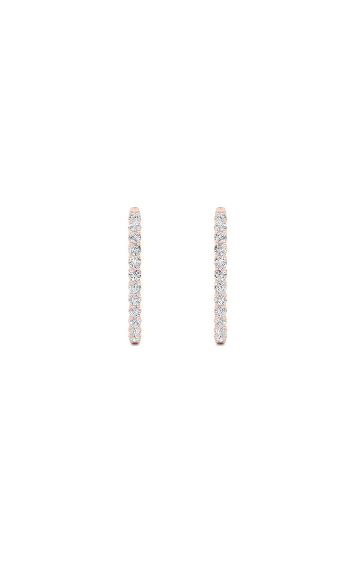 5Cttw Round Shaped Lab Grown Diamond (F/VS) InsideOut Hoop Earrings in 14K Gold