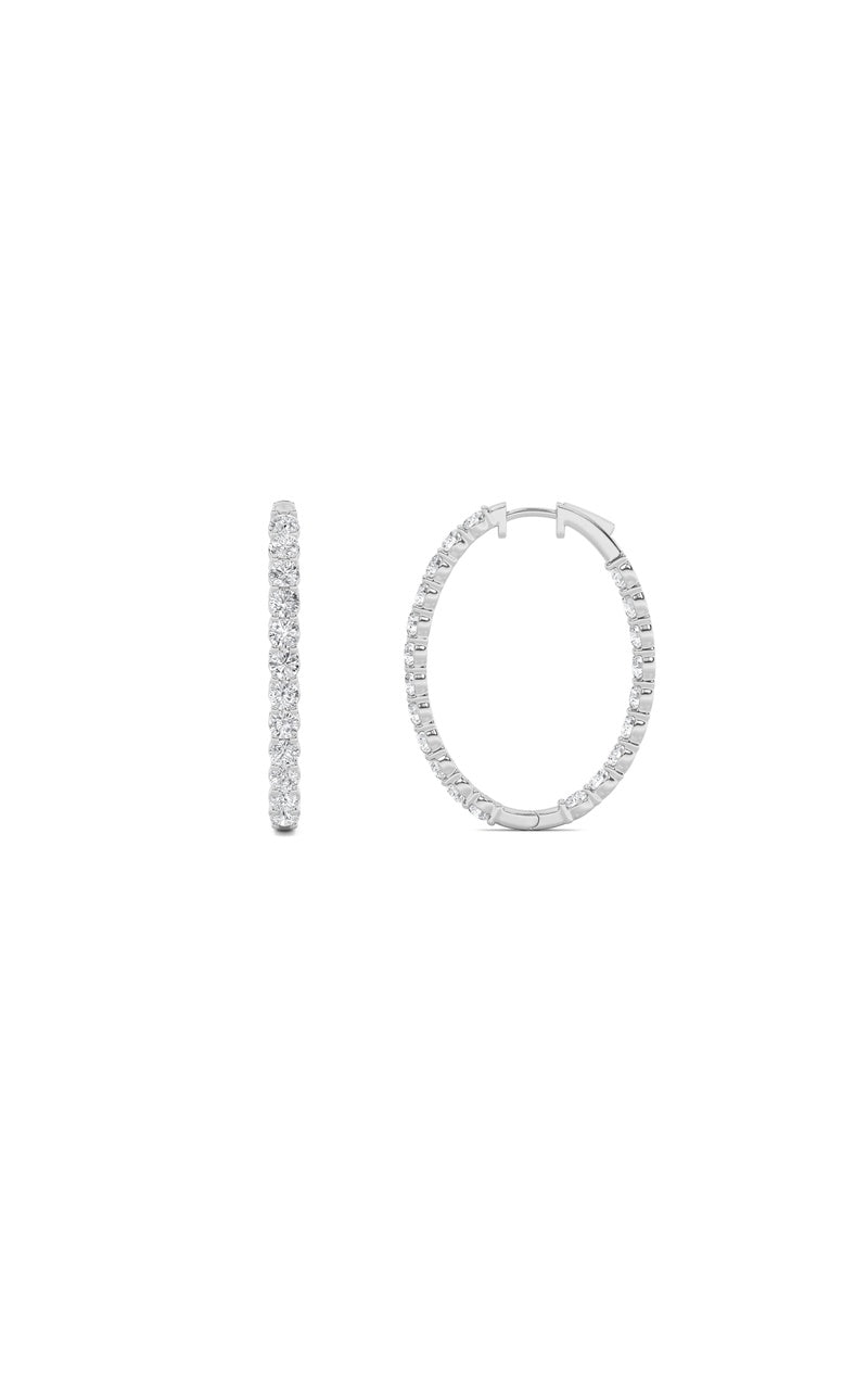 7Cttw Round Shaped Lab Grown Diamond (F/VS) InsideOut Hoop Earrings in 14K Gold