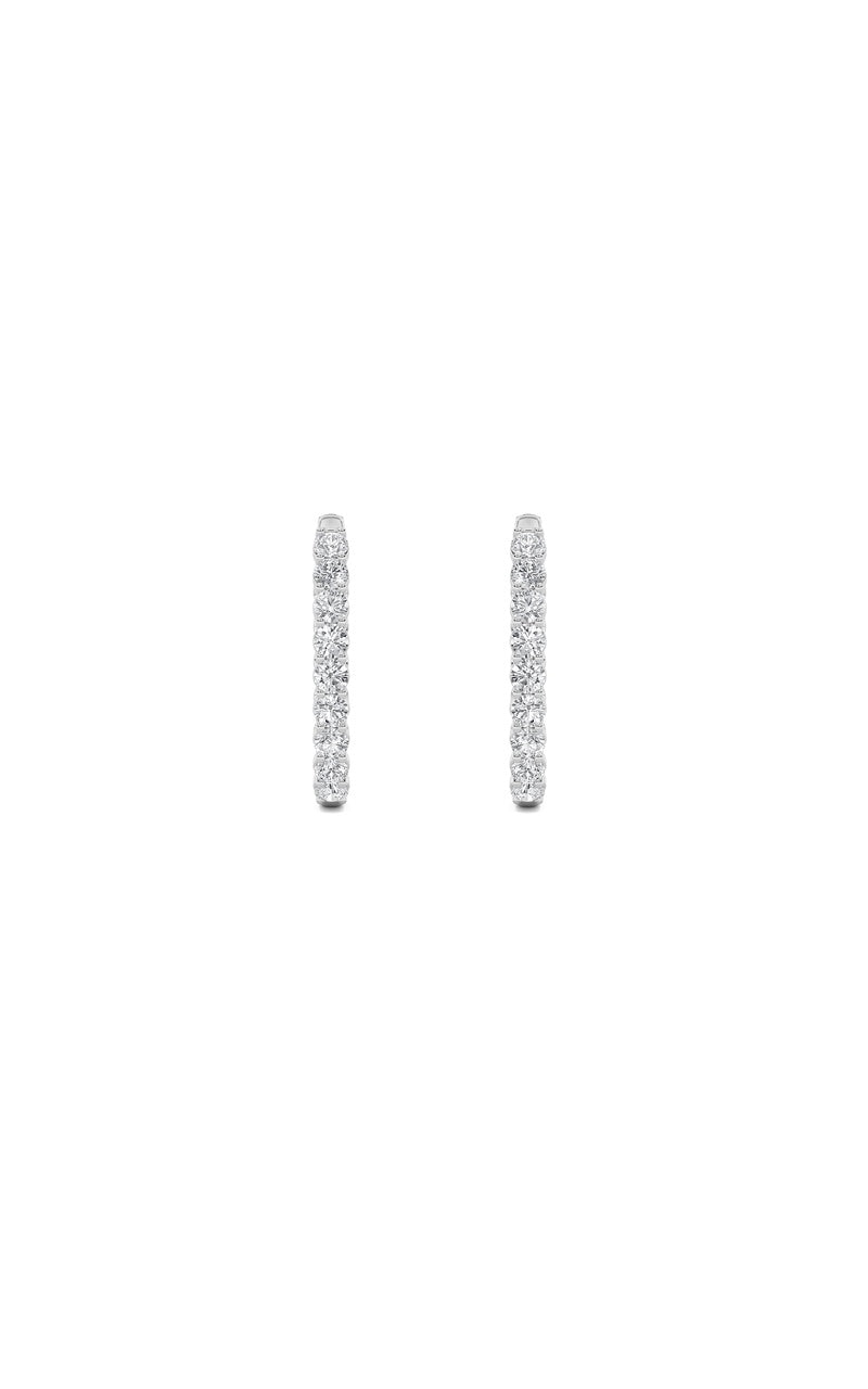 7CTW Round Shaped Lab Grown Diamond (F/VS) Inside Out Hoop Earrings in 14K Gold