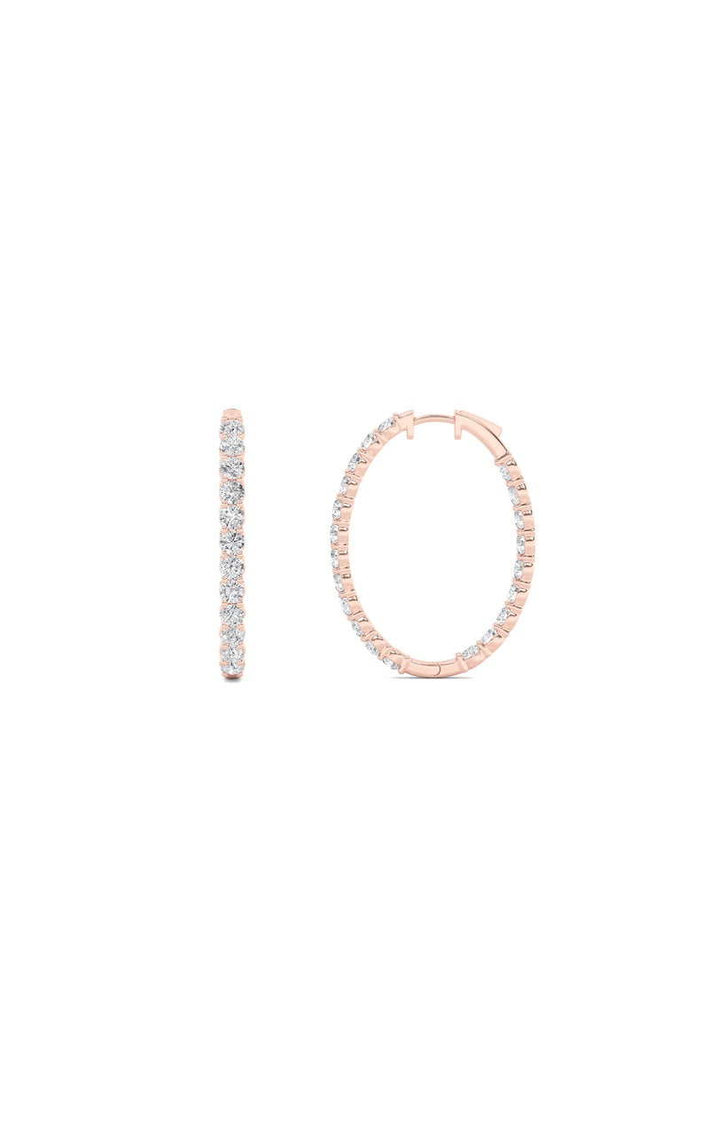 7Cttw Round Shaped Lab Grown Diamond (F/VS) InsideOut Hoop Earrings in 14K Gold