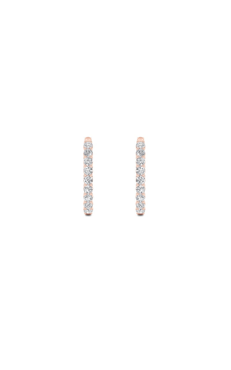 7Cttw Round Shaped Lab Grown Diamond (F/VS) InsideOut Hoop Earrings in 14K Gold