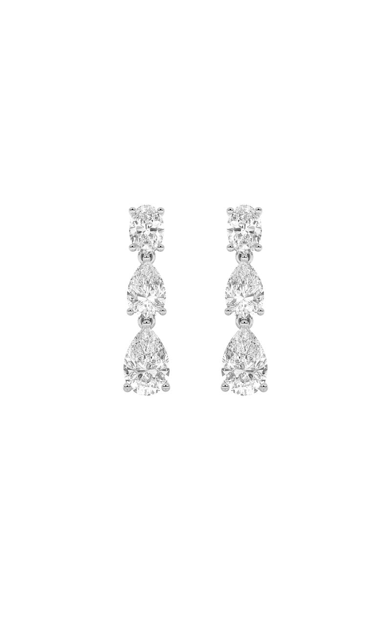 5Cttw Pear Shaped Lab Grown Diamond (F/VS) DangleEarrings in 14K Gold