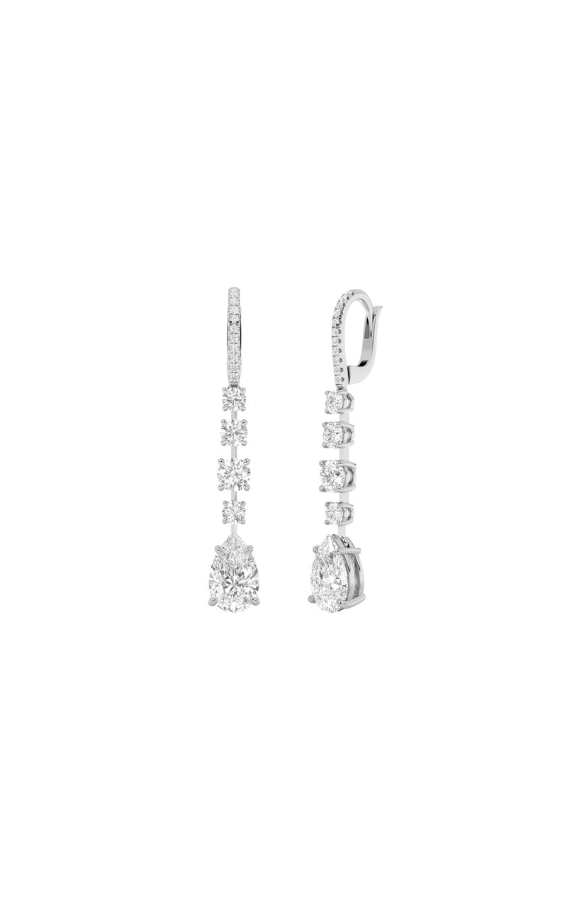 4.5Cttw Pear Shaped Lab Grown Diamond (F/VS) Dangle Earrings in 14K Gold