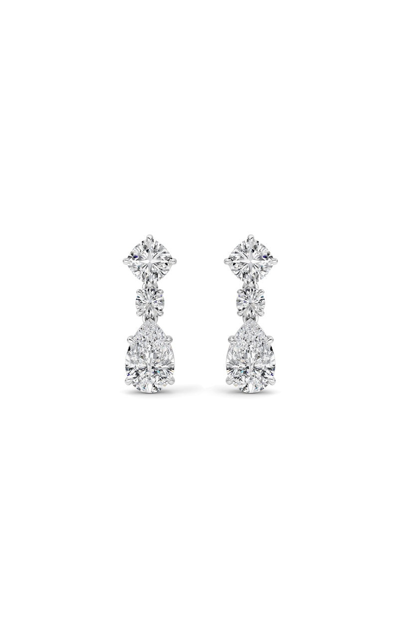5Cttw Pear Shaped Lab Grown Diamond (F/VS) DangleEarrings in 14K Gold