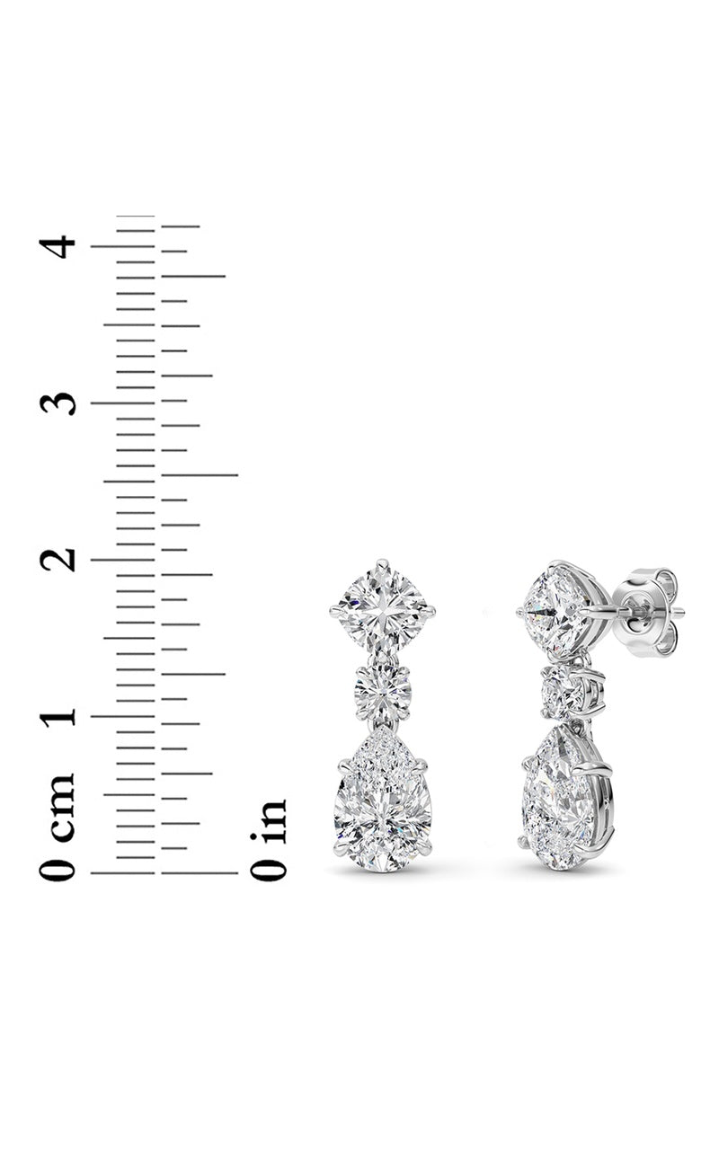 5Cttw Pear Shaped Lab Grown Diamond (F/VS) DangleEarrings in 14K Gold