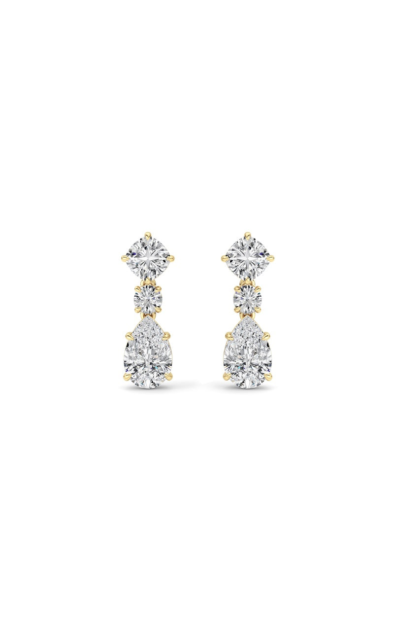 5Cttw Pear Shaped Lab Grown Diamond (F/VS) DangleEarrings in 14K Gold