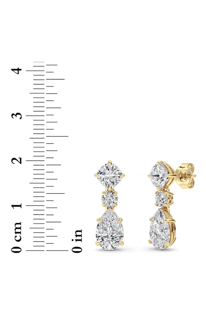 5Cttw Pear Shaped Lab Grown Diamond (F/VS) DangleEarrings in 14K Gold