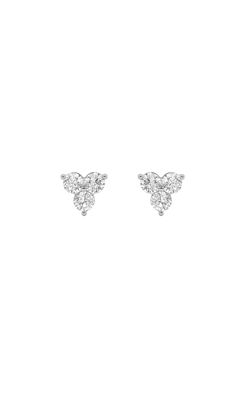1.5Cttw Round Shaped Lab Grown Diamond (F/VS) Three Stone Earrings in 14K Gold