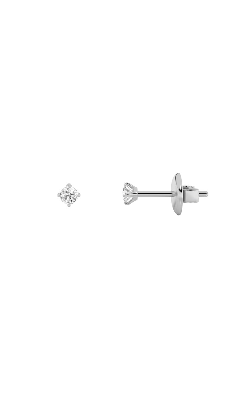 0.25CTW Round Shaped Lab Grown Diamond (F/VS) Stud Earrings in 14K Gold, 14K White Gold