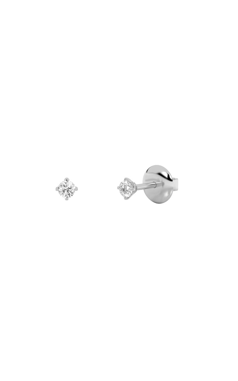0.25CTW Round Shaped Lab Grown Diamond (F/VS) Stud Earrings in 14K Gold, 14K White Gold