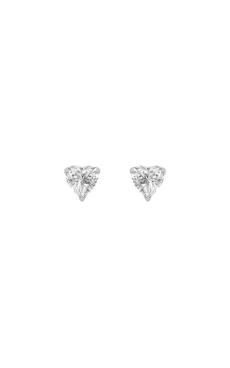 2Cttw Heart Shaped Lab Grown Diamond (F/VS) HeartShaped Earrings in 14K Gold