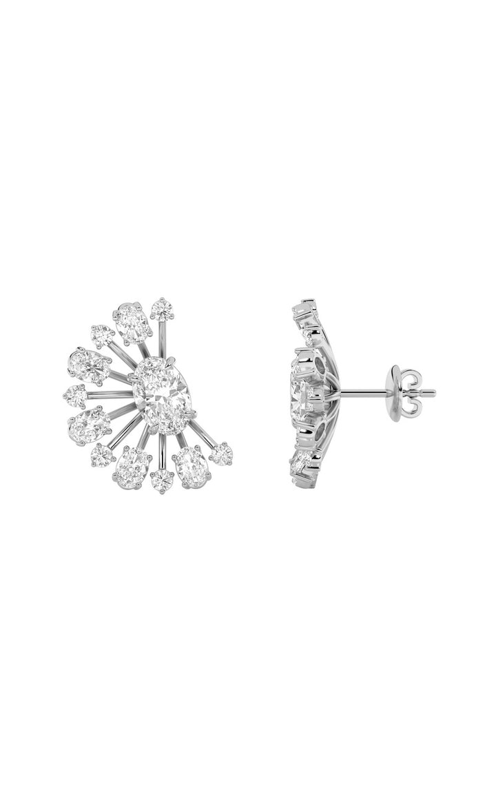 4.5CTW Oval Shaped Lab Grown Diamond (F/VS) Astralis Earrings in 14K Gold