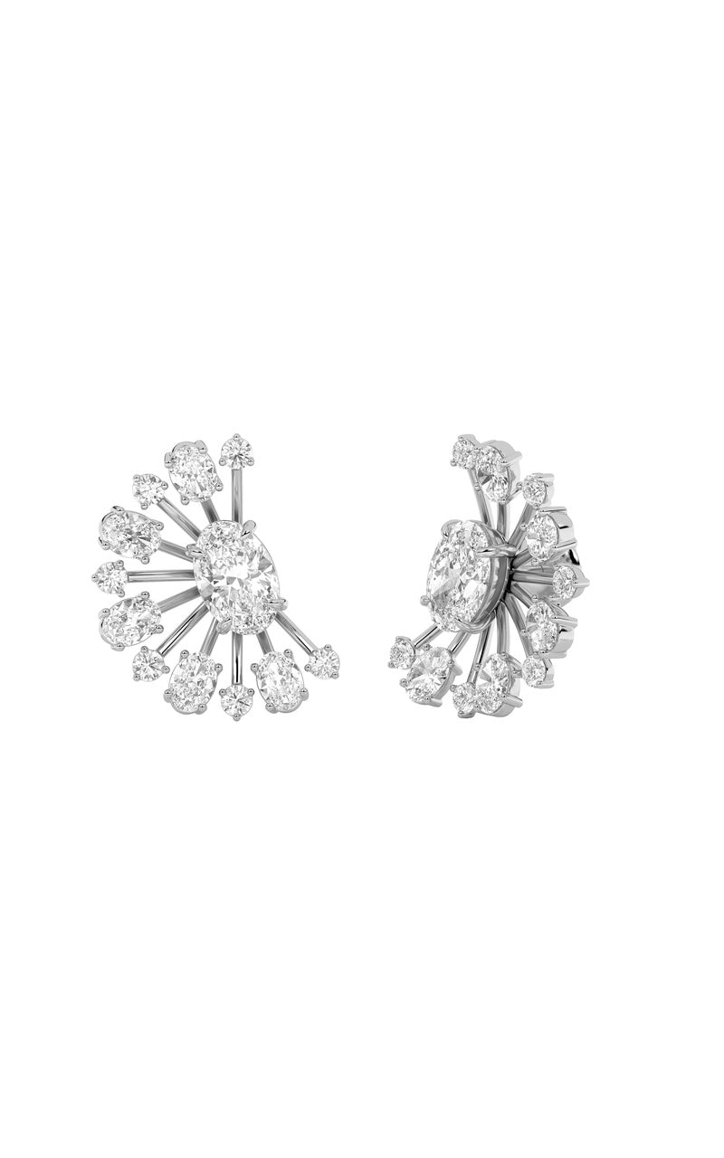 4.5Cttw Oval Shaped Lab Grown Diamond (F/VS) Astralis Earrings in 14K Gold