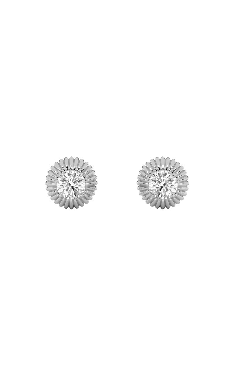 2CTW Round Shaped Lab Grown Diamond (F/VS) Vintage Inspired Stud Earrings in 14K Gold