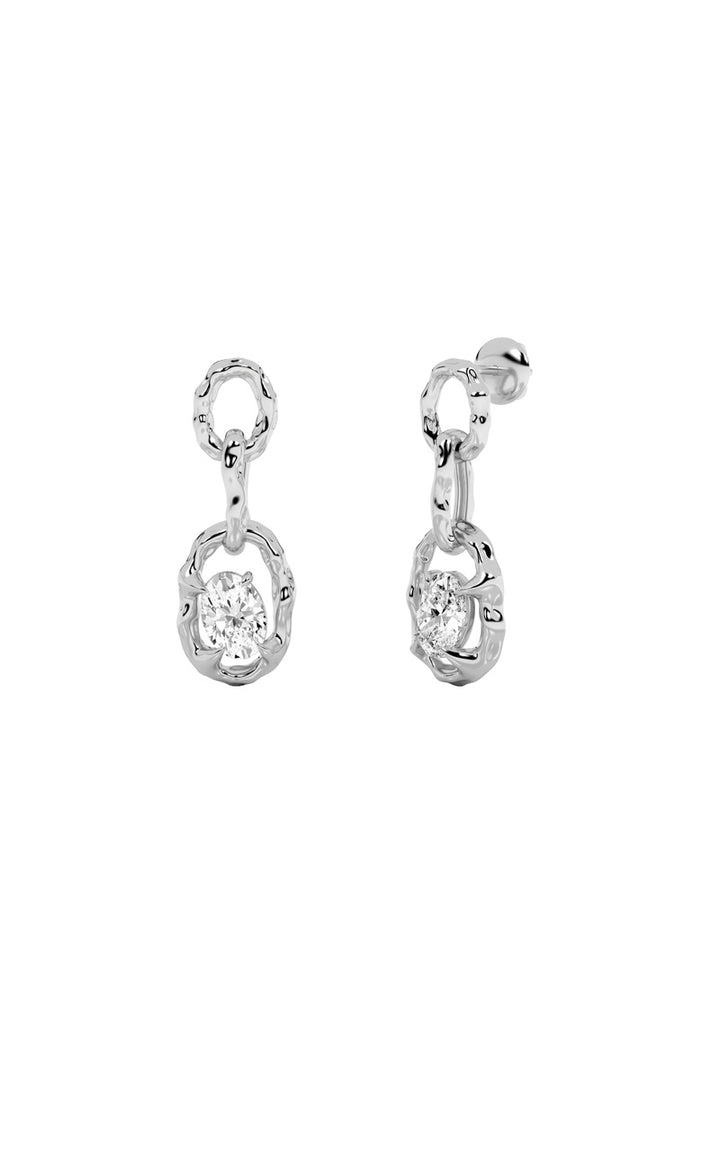 2CTW Oval Shaped Lab Grown Diamond (G/VS) Earrings in 14K Gold
