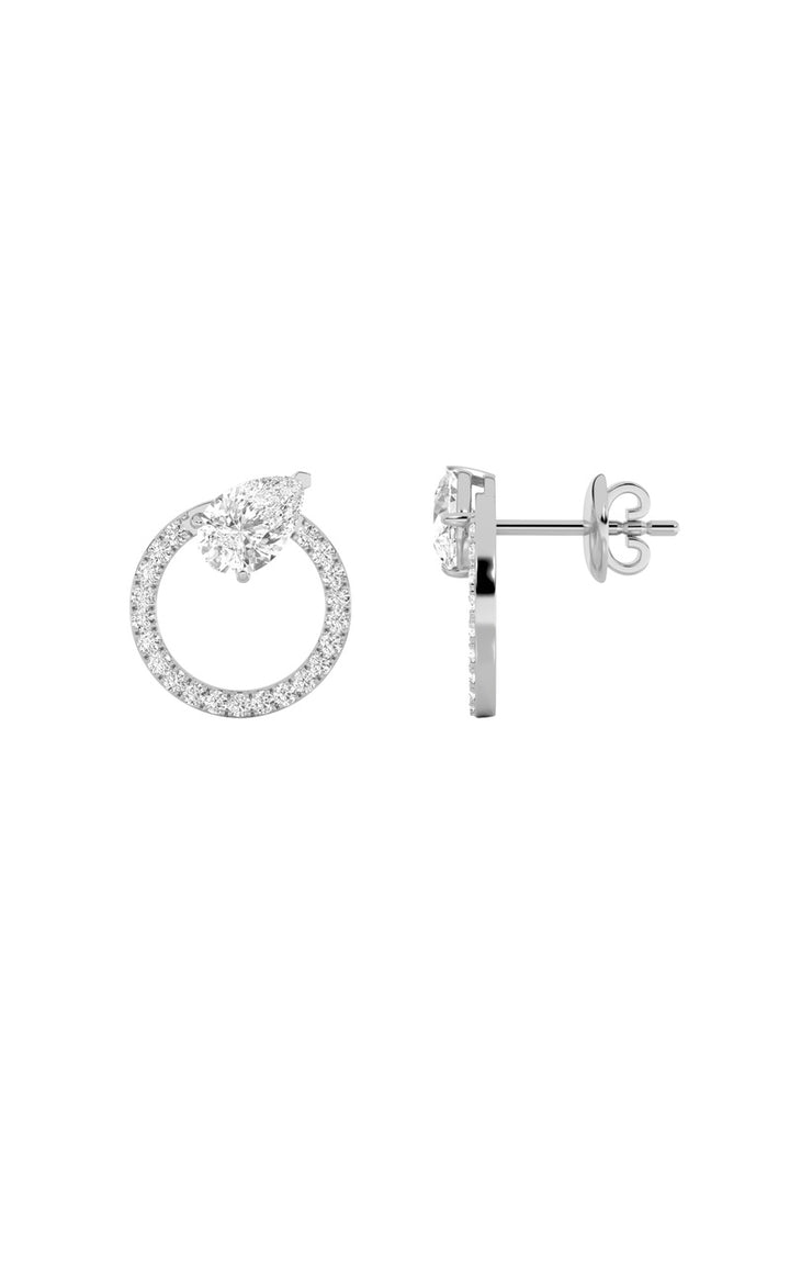 1.5CTW Pear Shaped Lab Grown Diamond (F/VS) Dangle Fashion Earrings in 14K Gold