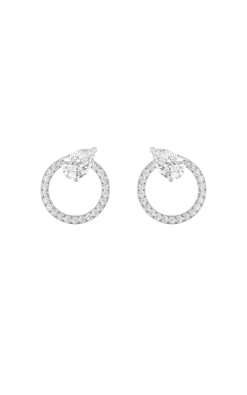 1.5Cttw Pear Shaped Lab Grown Diamond (F/VS) Dangle Fashion Earrings in 14K Gold