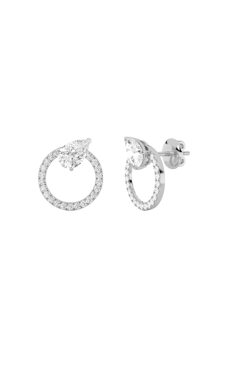1.5Cttw Pear Shaped Lab Grown Diamond (F/VS) Dangle Fashion Earrings in 14K Gold