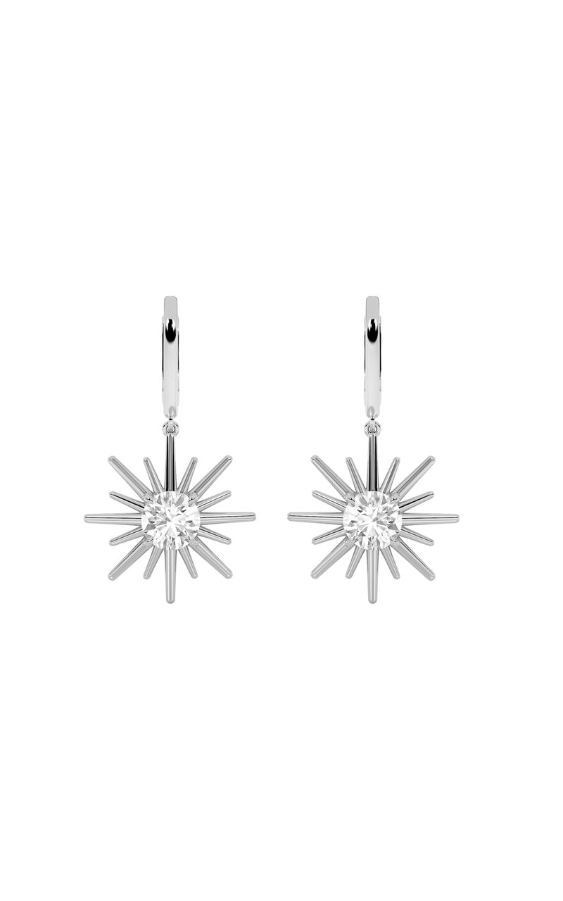 2CTW Round Shaped Lab Grown Diamond (F/VS) Astralis Earrings in 14K Gold