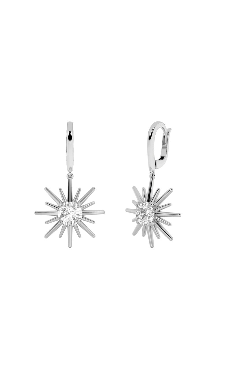 2Cttw Round Shaped Lab Grown Diamond (F/VS) Astralis Earrings in 14K Gold