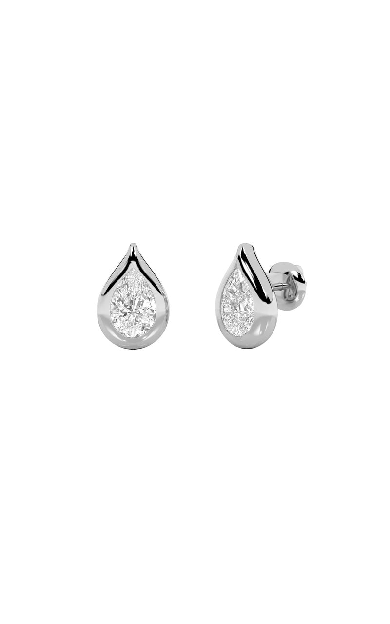 2CTW Pear Shaped Lab Grown Diamond (F/VS) Stud Earrings in 14K Gold