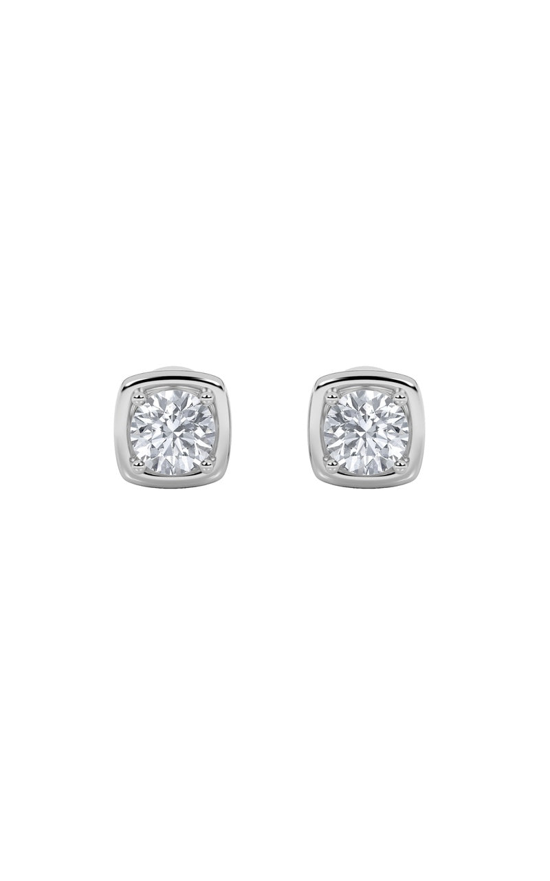 2Cttw Round Shaped Lab Grown Diamond (F/VS) Stud Earrings in 14K Gold