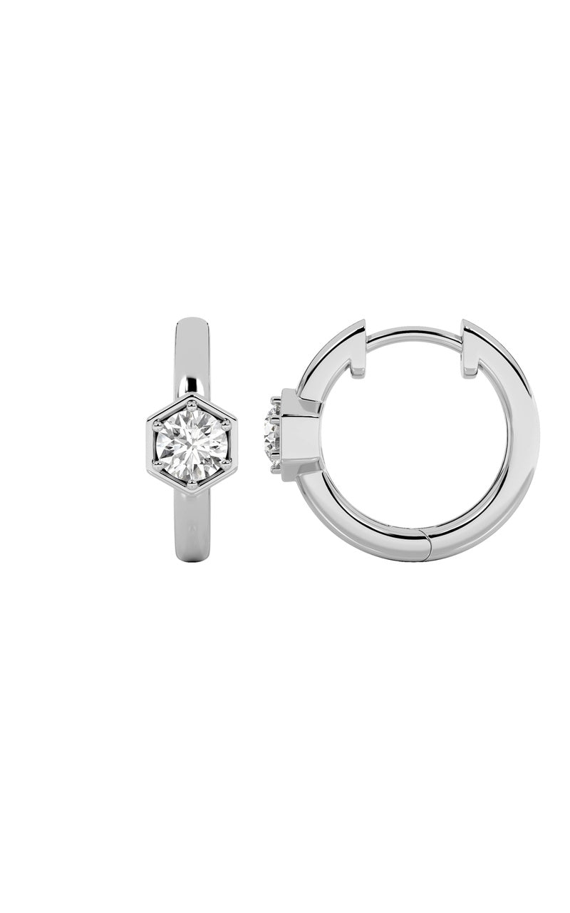 0.5CTW Round Shaped Lab Grown Diamond (F/VS) Hoop Earrings in 14K Gold