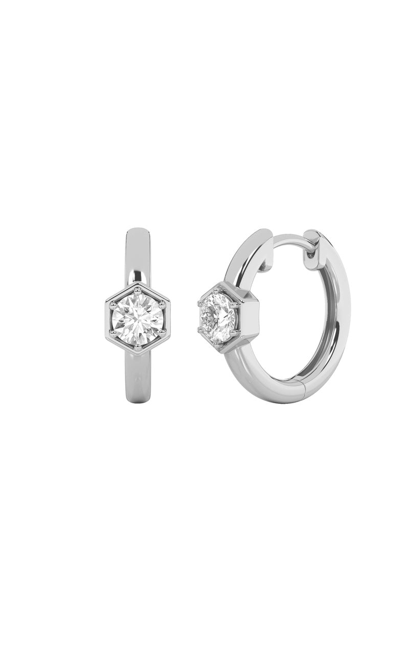 0.5Cttw Round Shaped Lab Grown Diamond (F/VS) HoopEarrings in 14K Gold
