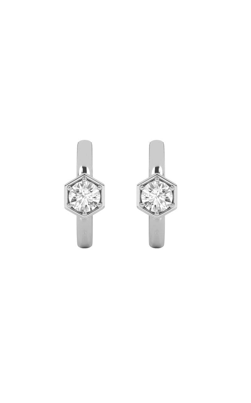 0.5CTW Round Shaped Lab Grown Diamond (F/VS) Hoop Earrings in 14K Gold