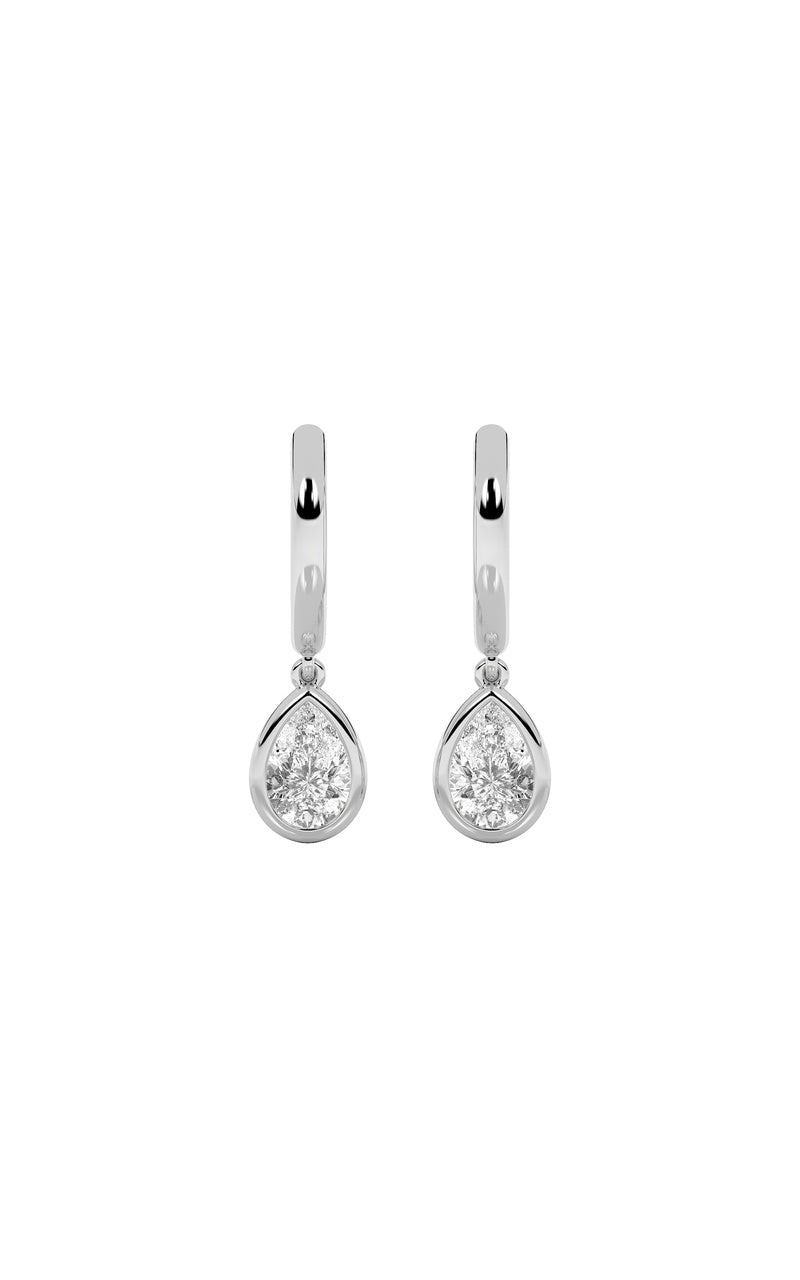 1Cttw Pear Shaped Lab Grown Diamond (F/VS) DangleEarrings in 14K Gold