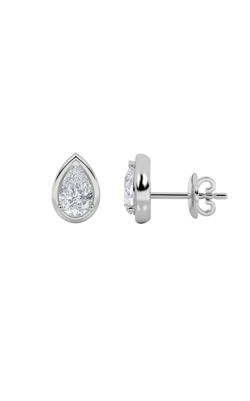 2CTW Pear Shaped Lab Grown Diamond (F/VS) Stud Earrings in 14K Gold