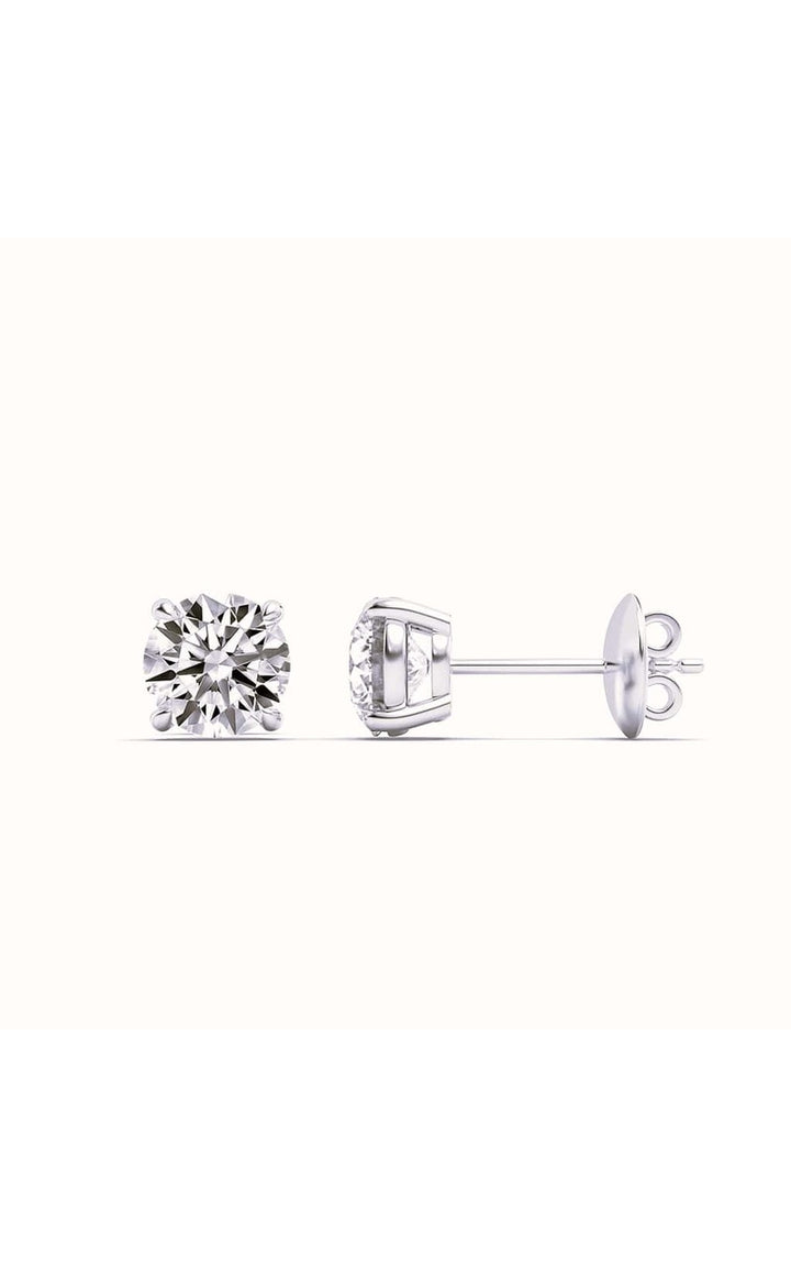 0.5CTW Round Shaped Lab Grown Diamond 4 Prong Stud Earrings in 14K Gold (F/VS)