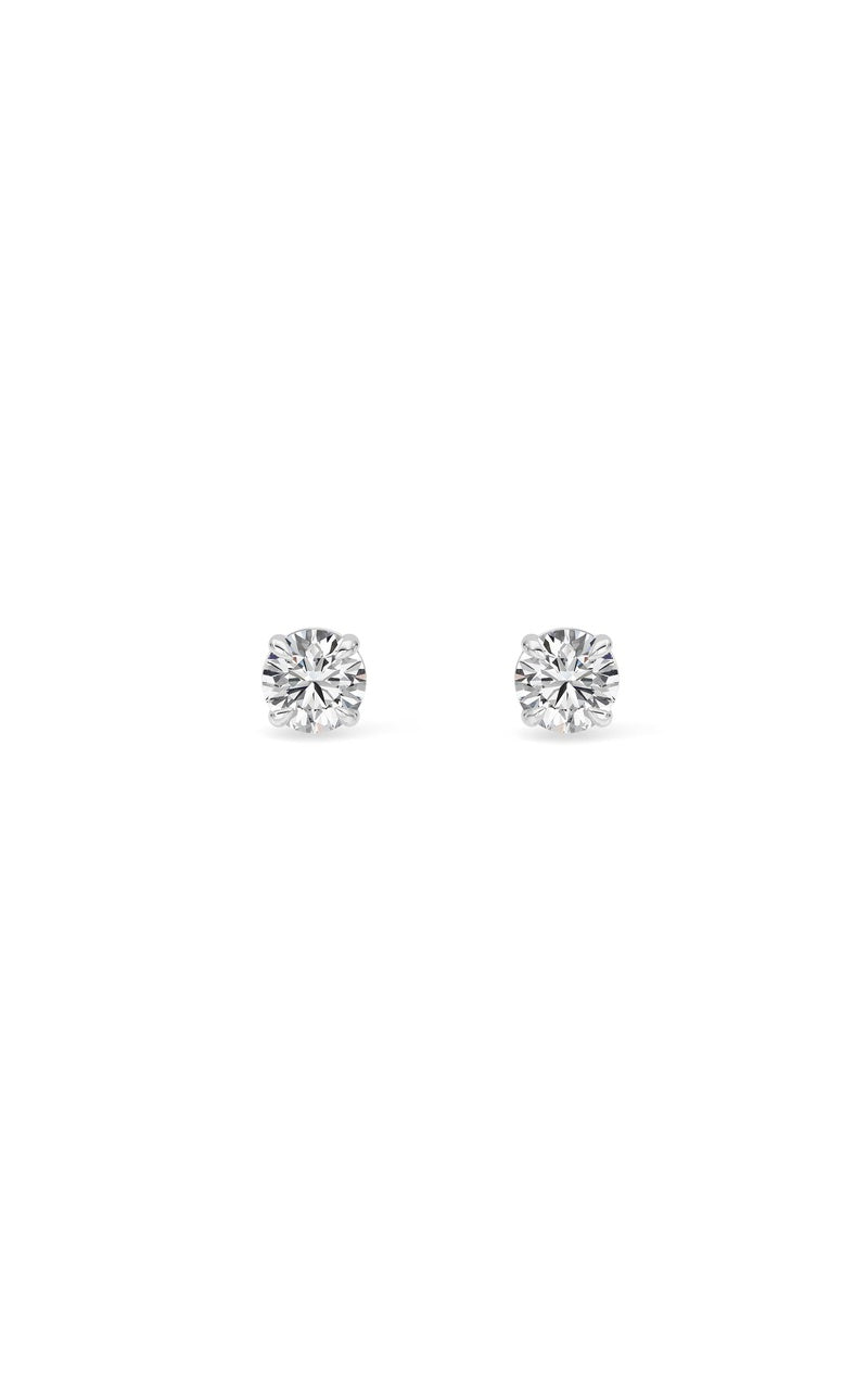0.5Cttw Round Shaped Lab Grown Diamond 4 Prong Stud Earrings in 14K Gold (F/VS)