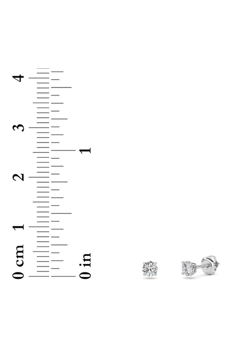 0.25Cttw Round Shaped Lab Grown Diamond (F/VS) Stud Earrings in 14K Gold