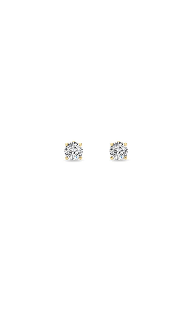 0.25Cttw Round Shaped Lab Grown Diamond (F/VS) Stud Earrings in 14K Gold
