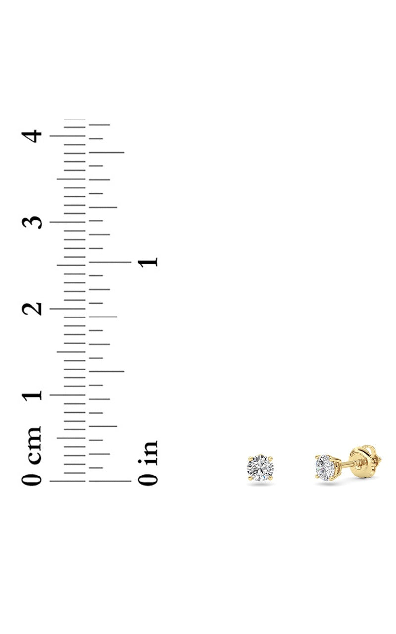 0.25Cttw Round Shaped Lab Grown Diamond (F/VS) Stud Earrings in 14K Gold
