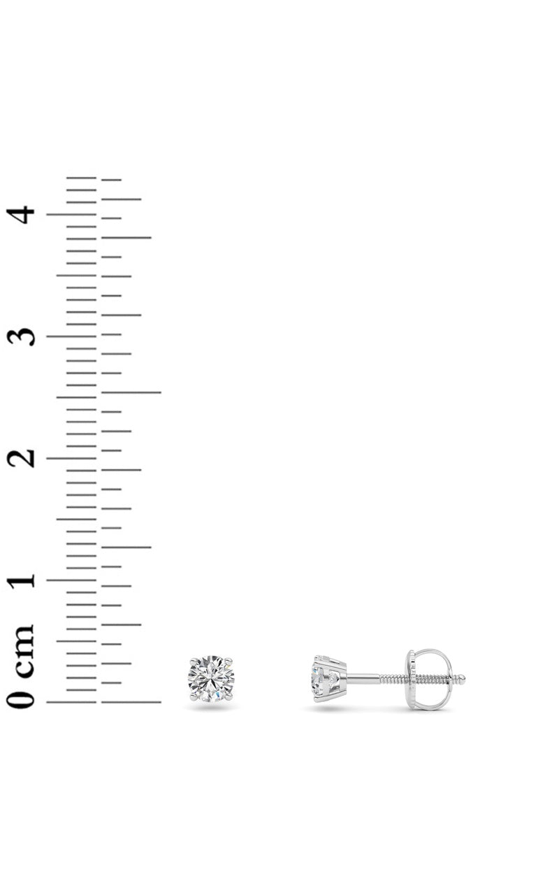0.5Cttw Round Shaped Lab Grown Diamond (F/VS) StudEarrings in 14K Gold
