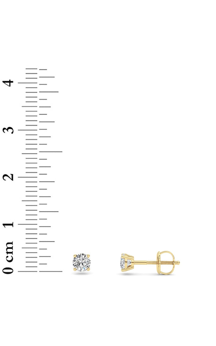 0.5Cttw Round Shaped Lab Grown Diamond (F/VS) Stud Earrings in 14K Gold