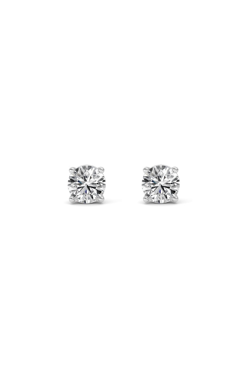 1CTW Round Shaped Lab Grown Diamond (F/VS) Stud Earrings in 14K Gold