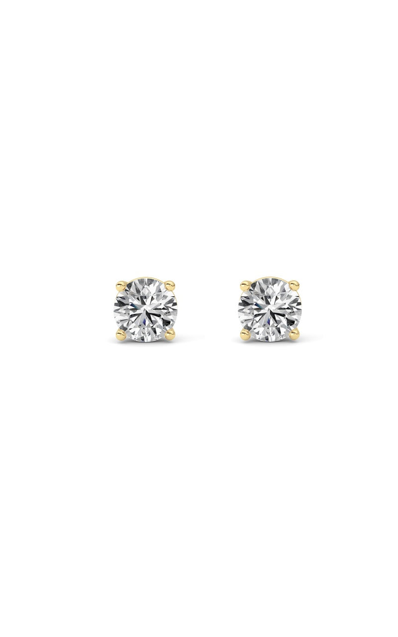 1Cttw Round Shaped Lab Grown Diamond (F/VS) Stud Earrings in 14K Gold