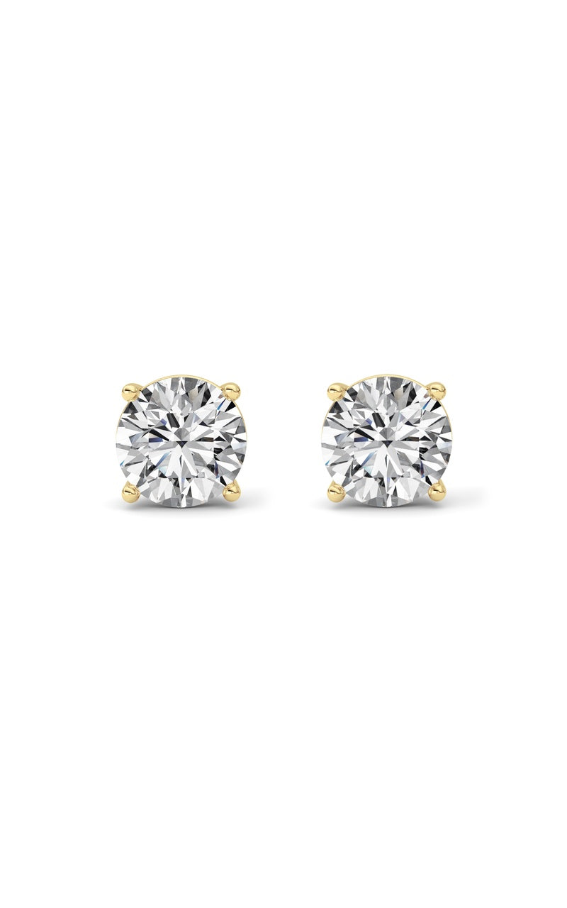 5Cttw Round Shaped Lab Grown Diamond (F/VS) Stud Earrings in 14K White Gold