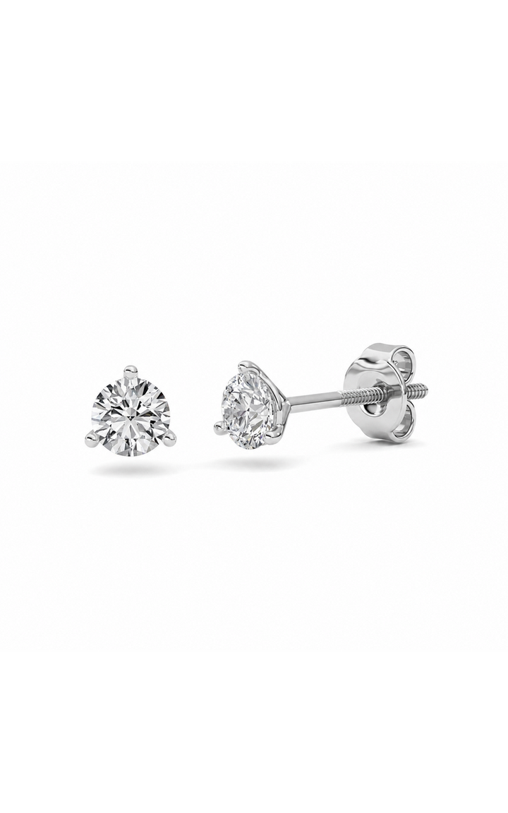 0.5CTW Round Shaped Lab Grown Diamond (F/VS) Stud Earrings in 14K Gold