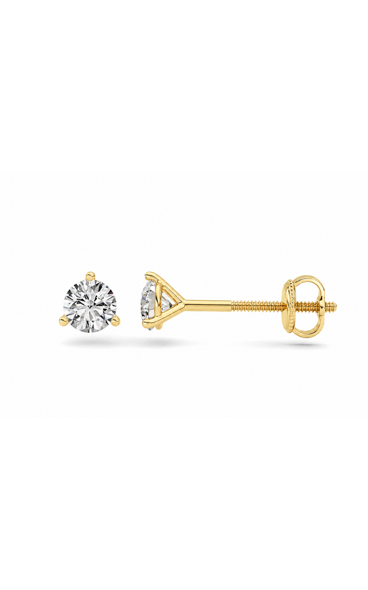 0.5Cttw Round Shaped Lab Grown Diamond (F/VS) Stud Earrings in 14K Gold
