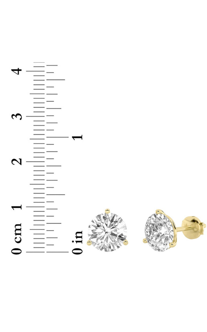 1.5CTW Round Shaped Lab Grown Diamond (F/VS) Martini Stud Earrings in 14K White Gold