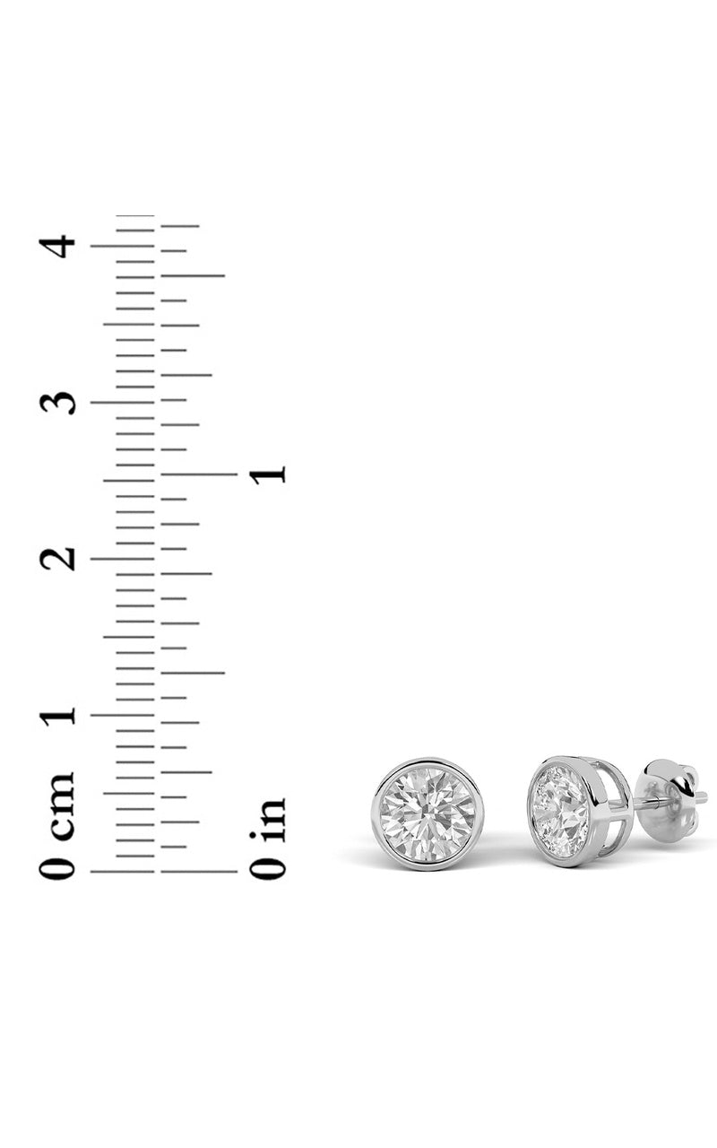 4CTW Round Shaped Lab Grown Diamond (F/VS) Stud Earrings in 14K Gold